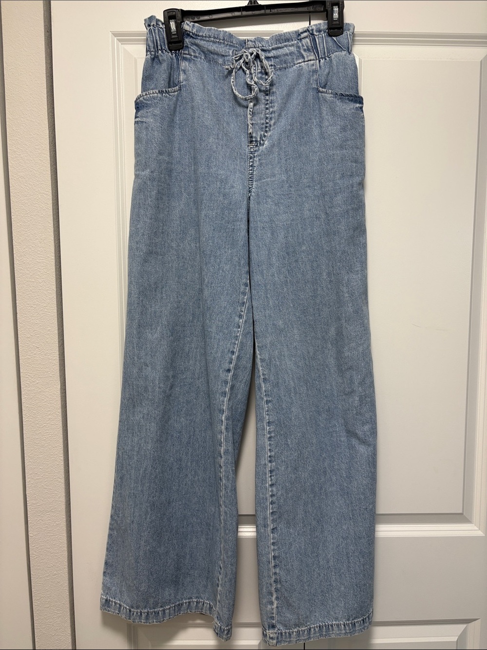 Sincerely Jules Light Blue Wide-Leg  Jeans with Drawstring Waist